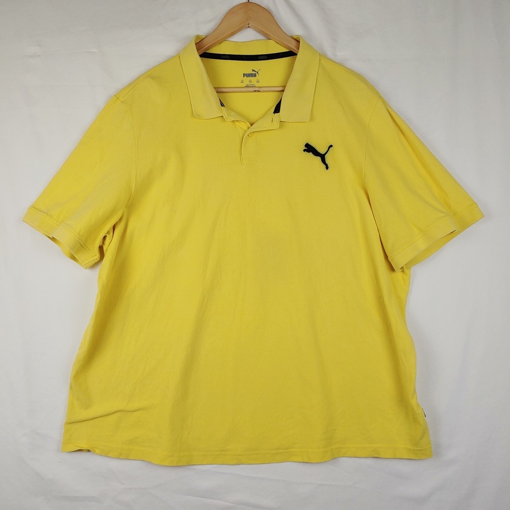 Puma Polo Shirt Mens XXL 2XL Yellow Short Sleeve Casual Golf Sports Preppy